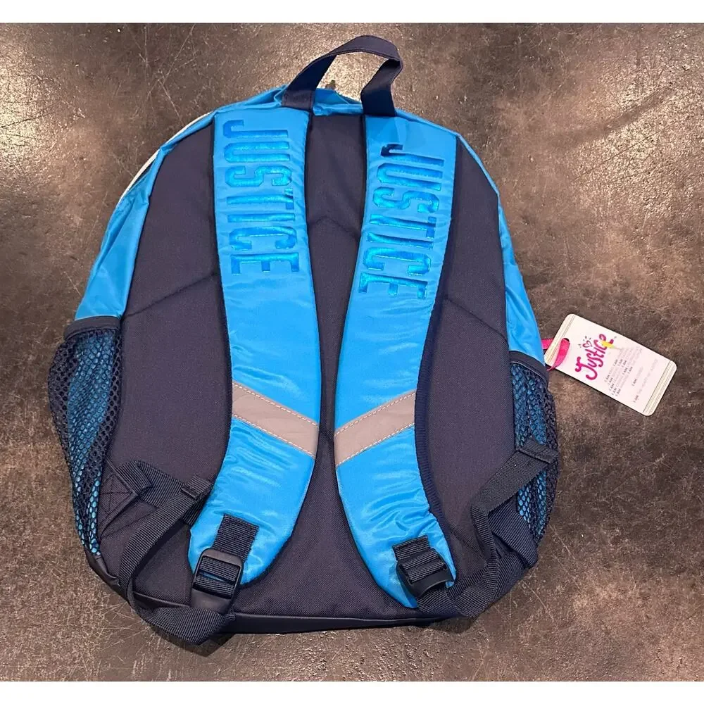 Girls Justice Backpack. School Bag book bag. New with tags Blue & Black